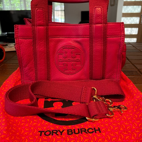 Tory Burch Pink Leather 2 Way Sling Bag 